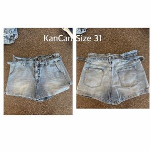 KanCan Faded Blue Casual Shorts